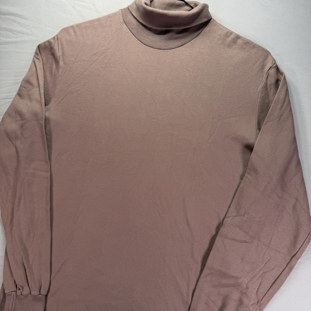 Vintage Duofold Turtleneck Shirt Mens Large Brown Base Layer Cotton Work 90s